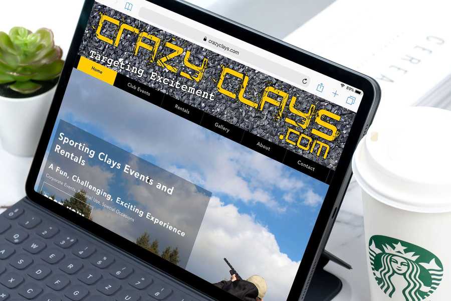 crazyclays.com website home page web design on an iPad.